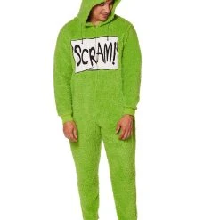 Spirit Halloween Adult Oscar the Grouch One Piece Costume - Sesame Street -HALLOWEEN COSTUMES Sales Store 01372515 c