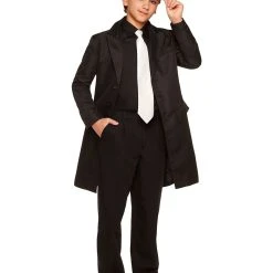 Spirit Halloween Kids Long Black Jacket -HALLOWEEN COSTUMES Sales Store 01372820 d