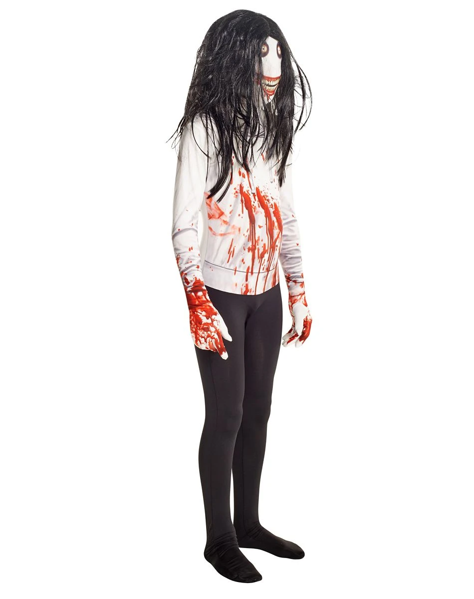 Spirit Halloween Kids Jeff the Killer Skin Suit Costume 5 Spirit Halloween Kids Jeff the Killer Skin Suit Costume - Image 3