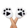 Spirit Halloween White Faux Fur Animal Paw Gloves -HALLOWEEN COSTUMES Sales Store 01375005 a