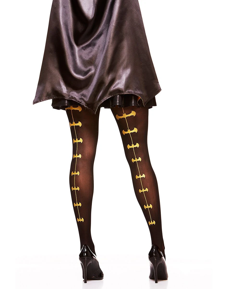 Spirit Halloween Batman Gold Backseam Tights - DC Comics 3 Spirit Halloween Batman Gold Backseam Tights - DC Comics
