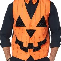 Spirit Halloween Light Up E.L Wire Pumpkin Vest -HALLOWEEN COSTUMES Sales Store 01384940 c
