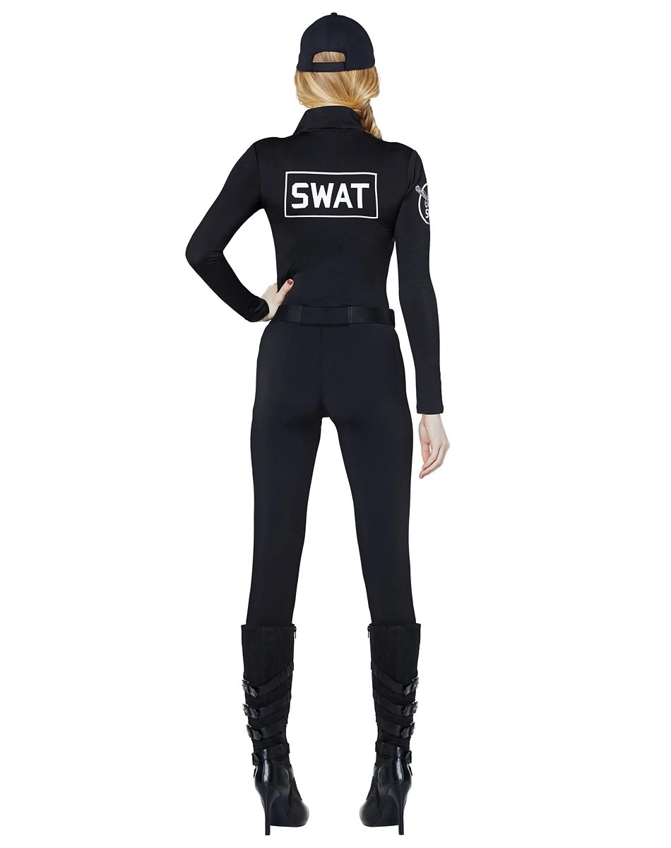 Spirit Halloween Adult SWAT Catsuit Costume 4 Spirit Halloween Adult SWAT Catsuit Costume - Image 2