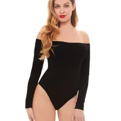 Spirit Halloween Off the Shoulder Black Bodysuit 12 Spirit Halloween Off the Shoulder Black Bodysuit -HALLOWEEN COSTUMES Sales Store 01392307 a