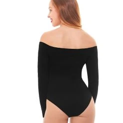 Spirit Halloween Off the Shoulder Black Bodysuit 13 Spirit Halloween Off the Shoulder Black Bodysuit -HALLOWEEN COSTUMES Sales Store 01392307 b