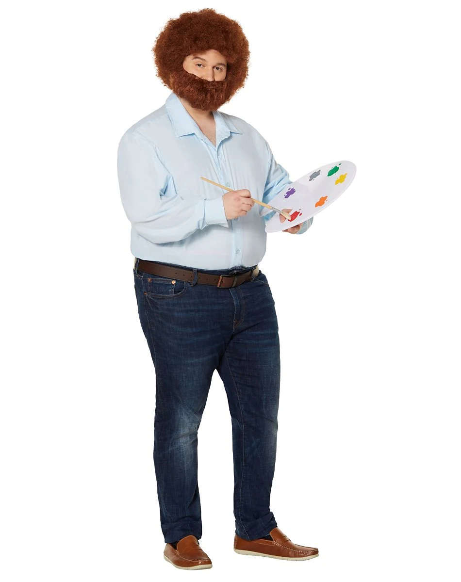 Spirit Halloween Adult Bob Ross Plus Size Costume 3 Spirit Halloween Adult Bob Ross Plus Size Costume