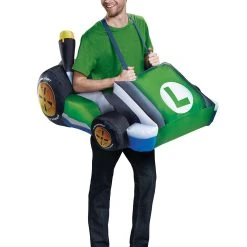 Spirit Halloween Adult Luigi Kart Inflatable Costume - Mario Kart