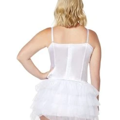 Spirit Halloween Front Lace-Up Corset - White -HALLOWEEN COSTUMES Sales Store 01394600 b