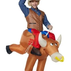 Spirit Halloween Adult Bull Rider Inflatable Costume