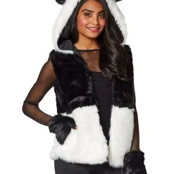 Spirit Halloween Faux Fur Panda Vest