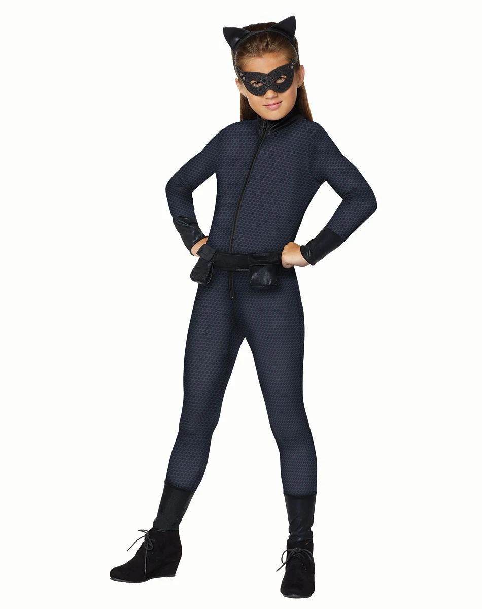 Spirit Halloween Kids Catwoman Jumpsuit Costume - DC Comics 3 Spirit Halloween Kids Catwoman Jumpsuit Costume - DC Comics
