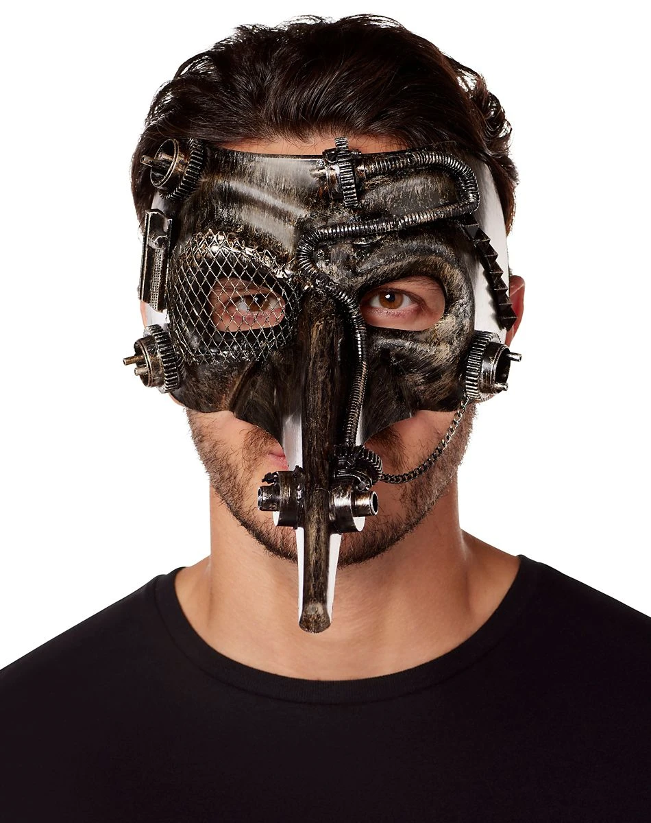 Spirit Halloween Silver Steampunk Plague Doctor Half Mask 4 Spirit Halloween Silver Steampunk Plague Doctor Half Mask - Image 2