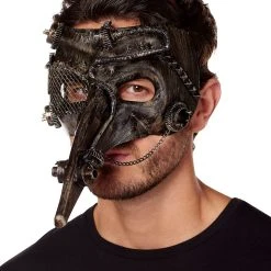 Spirit Halloween Silver Steampunk Plague Doctor Half Mask 7 Spirit Halloween Silver Steampunk Plague Doctor Half Mask -HALLOWEEN COSTUMES Sales Store 01411875 c