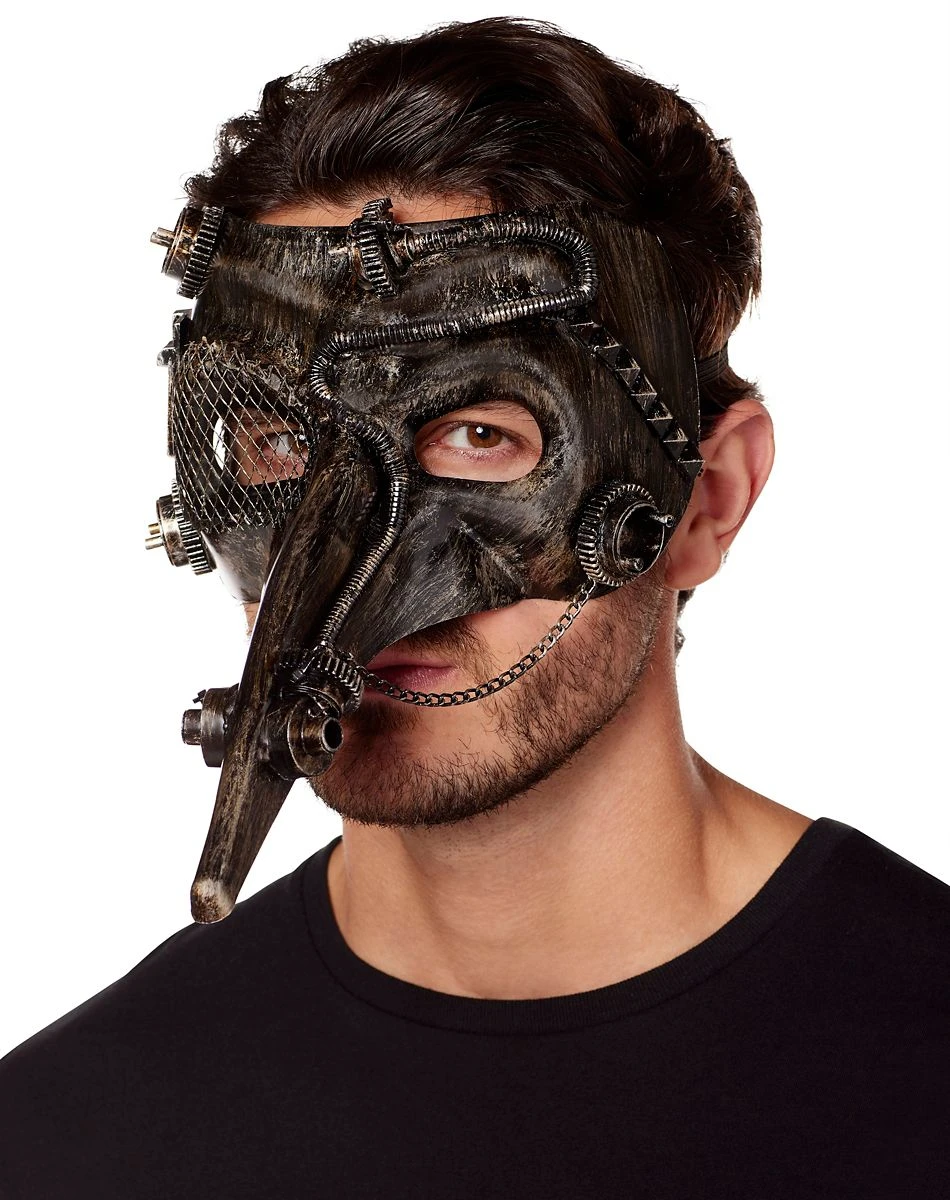 Spirit Halloween Silver Steampunk Plague Doctor Half Mask 5 Spirit Halloween Silver Steampunk Plague Doctor Half Mask - Image 3