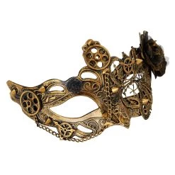 Spirit Halloween Gold Rose Steampunk Eye Half Mask -HALLOWEEN COSTUMES Sales Store 01411891 b