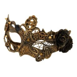 Spirit Halloween Gold Rose Steampunk Eye Half Mask -HALLOWEEN COSTUMES Sales Store 01411891 c