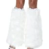 Spirit Halloween White Faux Fur Leg Warmers -HALLOWEEN COSTUMES Sales Store 01412550 a