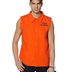Spirit Halloween Adult Orange Inmate Shirt