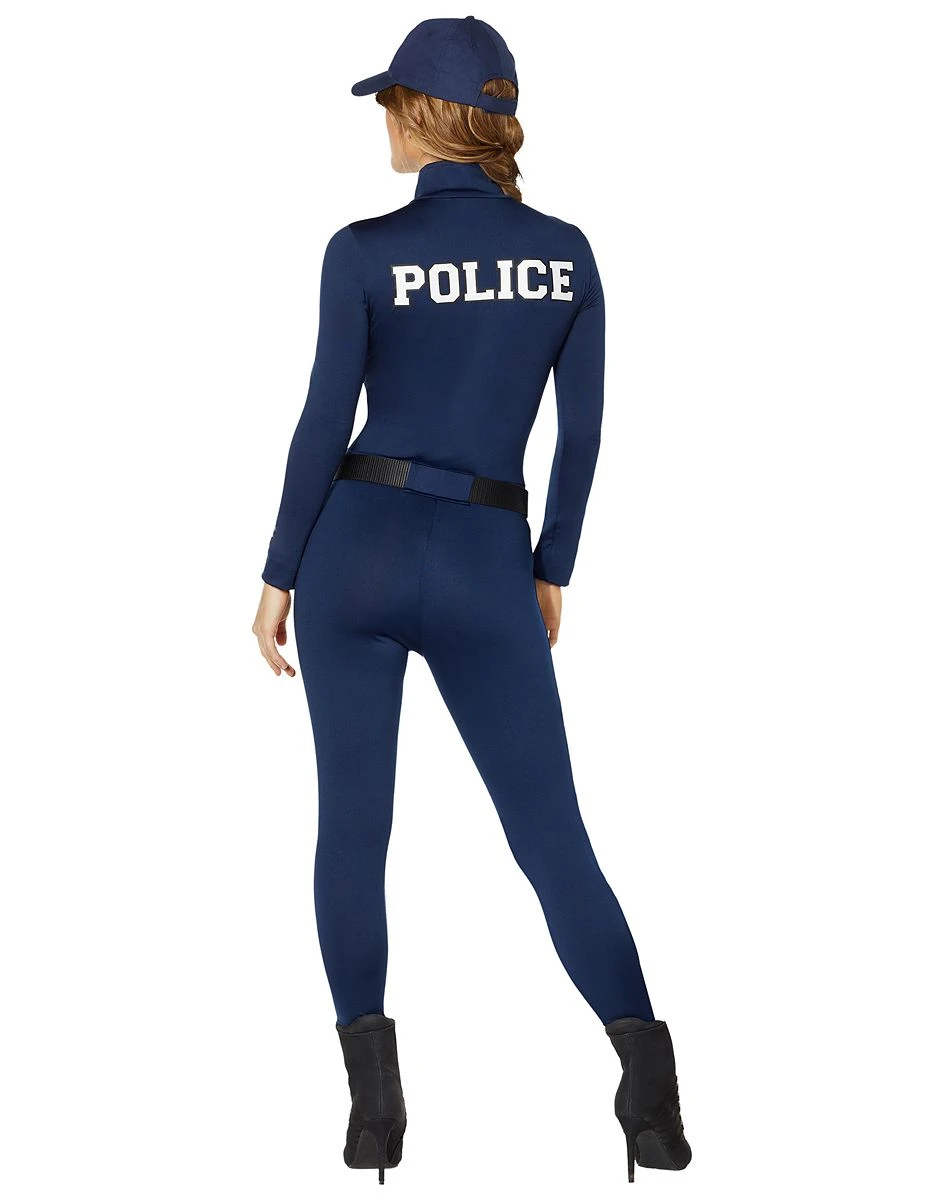 Spirit Halloween Adult Police Officer Catsuit Costume 4 Spirit Halloween Adult Police Officer Catsuit Costume - Image 2