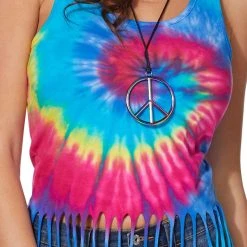 Spirit Halloween Tie Dye Fringe Tank Top -HALLOWEEN COSTUMES Sales Store 01425651 d