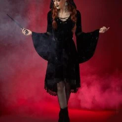 Spirit Halloween Celestial Coven Hooded Velvet Dress -HALLOWEEN COSTUMES Sales Store 01428283 c