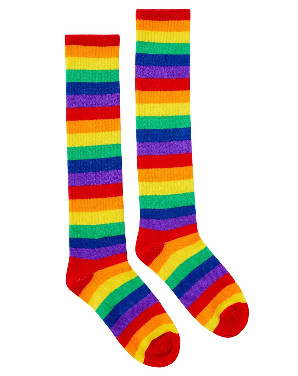 Spirit Halloween Rainbow Striped Knee High Socks 3 Spirit Halloween Rainbow Striped Knee High Socks