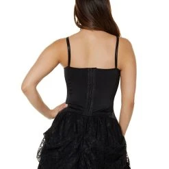 Spirit Halloween Black Beaded Lace Corset 7 Spirit Halloween Black Beaded Lace Corset -HALLOWEEN COSTUMES Sales Store 01431550 b