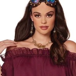Spirit Halloween Adult Burgundy Ruffle Top -HALLOWEEN COSTUMES Sales Store 01434620 c