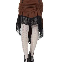 Spirit Halloween Gathered Steampunk Lace Trim Skirt