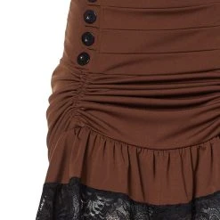 Spirit Halloween Gathered Steampunk Lace Trim Skirt -HALLOWEEN COSTUMES Sales Store 01434679 c