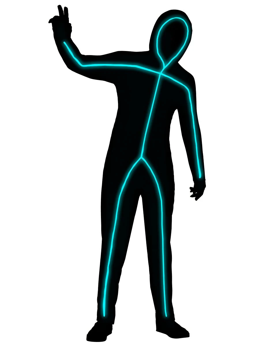 Spirit Halloween Adult Light-Up E.L Wire Blue Stick Figure Costume 3 Spirit Halloween Adult Light-Up E.L Wire Blue Stick Figure Costume