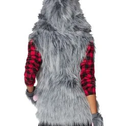 Spirit Halloween Adult Faux Fur Plus Size Wolf Vest -HALLOWEEN COSTUMES Sales Store 01438068 b