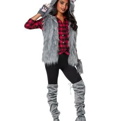 Spirit Halloween Adult Faux Fur Plus Size Wolf Vest -HALLOWEEN COSTUMES Sales Store 01438068 c
