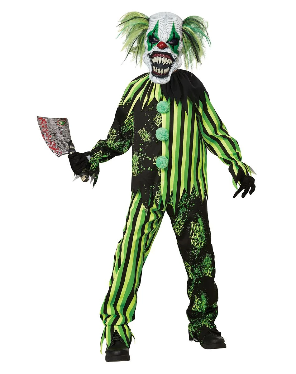 Spirit Halloween Kids Glow in the Dark Chaos Clown Costume 3 Spirit Halloween Kids Glow in the Dark Chaos Clown Costume