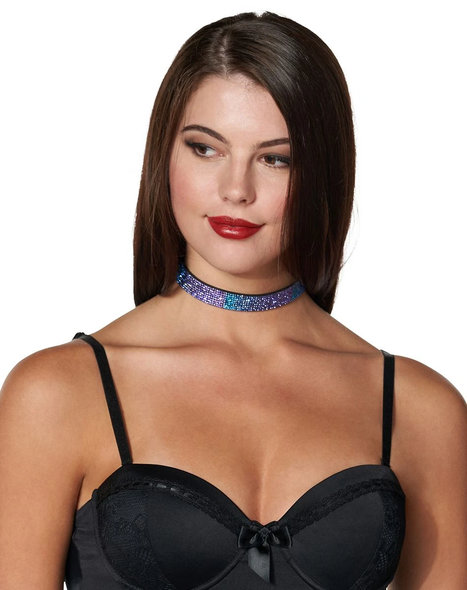 Spirit Halloween Ombre Rhinestone Choker Necklace 4 Spirit Halloween Ombre Rhinestone Choker Necklace - Image 2