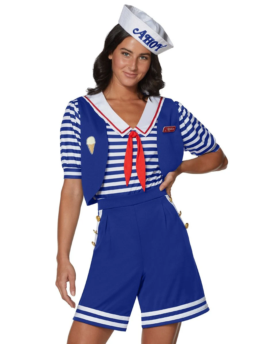 Spirit Halloween Adult Robin Scoops Ahoy Costume - Stranger Things 5 Spirit Halloween Adult Robin Scoops Ahoy Costume - Stranger Things - Image 3