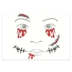 Spirit Halloween Kids Horror Zombie Face Decal