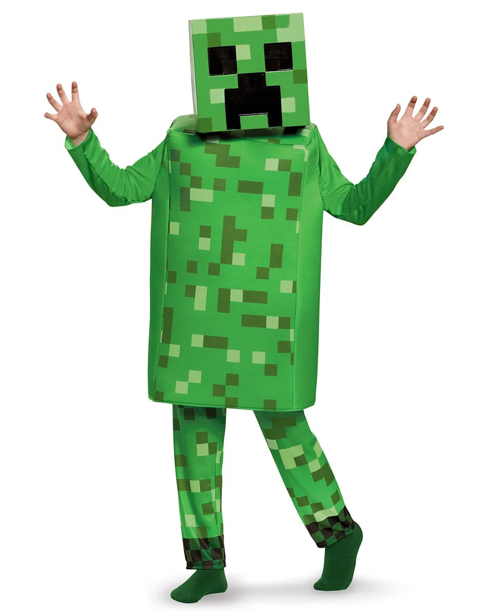 Spirit Halloween Kids Creeper Costume Deluxe - Minecraft 5 Spirit Halloween Kids Creeper Costume Deluxe - Minecraft - Image 3