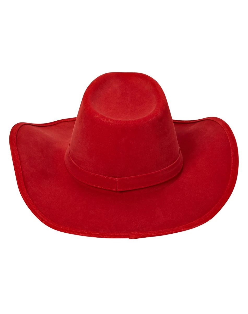 Spirit Halloween Red Western Cowboy Hat 5 Spirit Halloween Red Western Cowboy Hat - Image 3