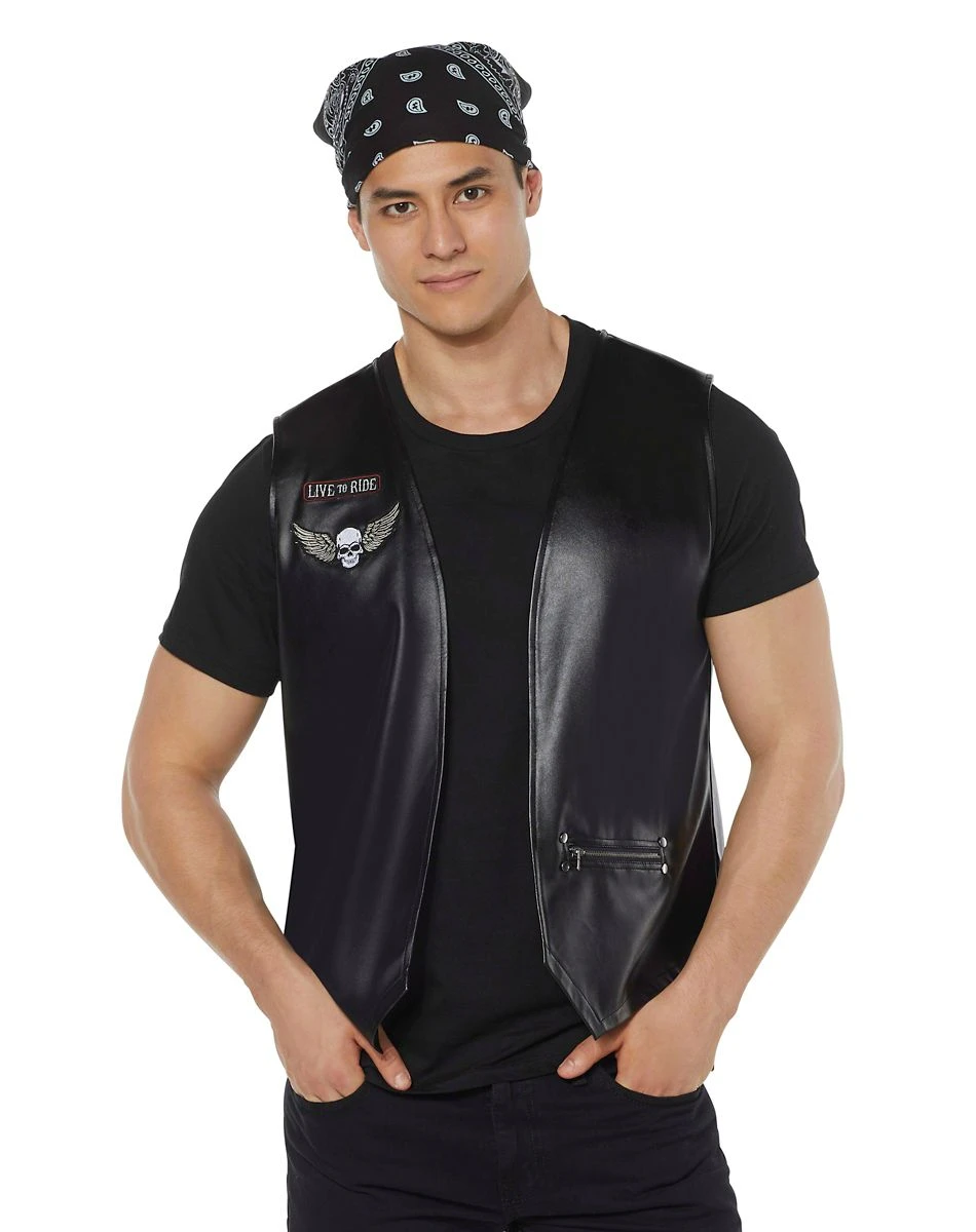 Spirit Halloween Adult Biker Vest 3 Spirit Halloween Adult Biker Vest