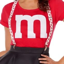 Spirit Halloween Adult Red M&M’S Costume Kit with Suspenders -HALLOWEEN COSTUMES Sales Store 01458538 c