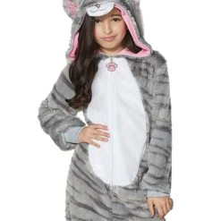 Spirit Halloween Kids Faux Fur Cat One-Piece Costume -HALLOWEEN COSTUMES Sales Store 01459536 c