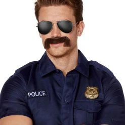 Spirit Halloween Brown Cop Mustache -HALLOWEEN COSTUMES Sales Store 01463207 a