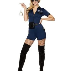 Spirit Halloween Adult Police Officer Romper Costume