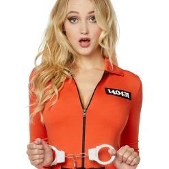 Spirit Halloween Adult Prisoner Catsuit Costume -HALLOWEEN COSTUMES Sales Store 01464726 c