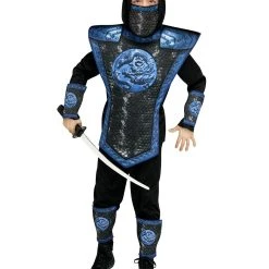 Spirit Halloween Kids Blue Dragon Ninja Costume