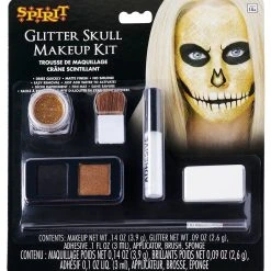 Spirit Halloween Gold Glitter Skull Makeup Kit