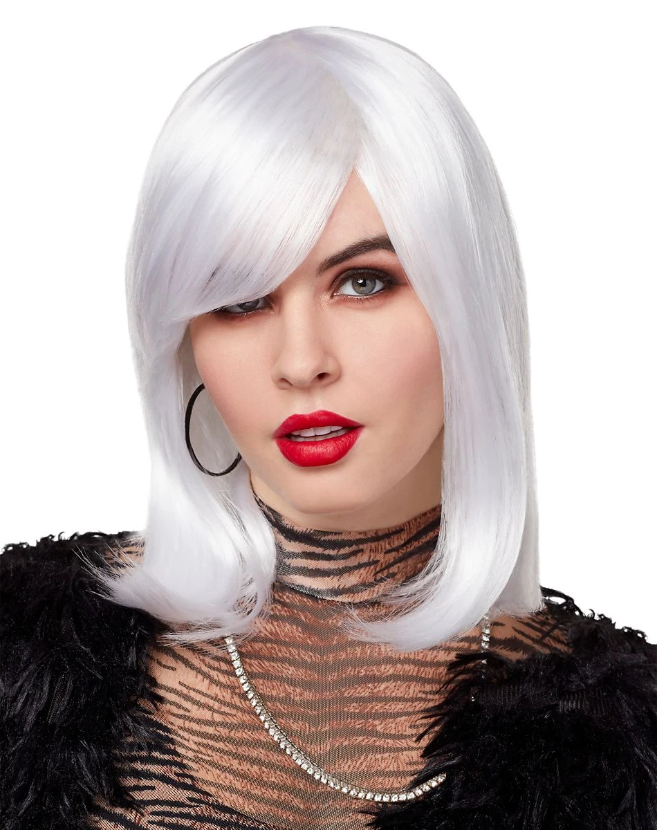 Spirit Halloween Side Bang White Pageboy Wig 3 Spirit Halloween Side Bang White Pageboy Wig
