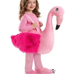 Spirit Halloween Toddler Faux Fur Flamingo Ride-Along Costume