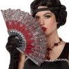 Spirit Halloween '20s Burgundy Printed Hand Fan